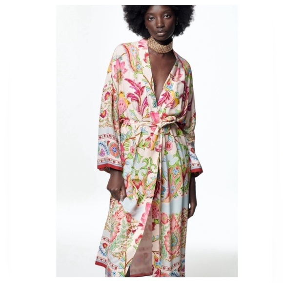 NWT Zara Floral Kimono Size XS - Picture 2 of 8